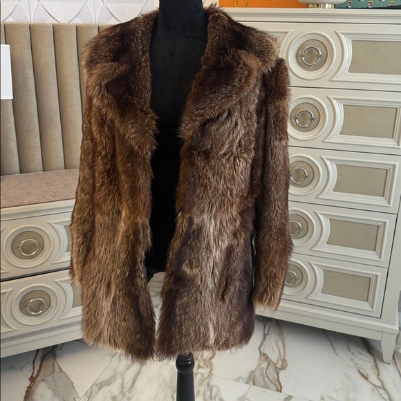 Genuine fur coat real raccoon fur size M - Picture 1 of 12